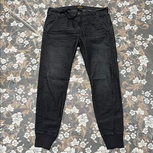 True Religion Charcoal Jogger Pants Corduroy Runner Relaxed